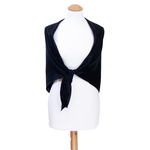 foulard carré de soie femme noir uni 110 cm