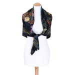 foulard carré de soie femme noir 110 cm Solène