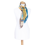 Foulard carré en soie beige 110 cm Adèle