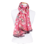 etole femme en soie rose foncé fleurie Olivia