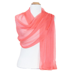 Etole femme mousseline de soie corail