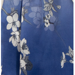 foulard femme bleu en soie écharpe fleurs de cerisiers