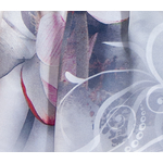 foulard femme gris en soie écharpe lotus