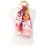 écharrpe foulard soie femme rose fleurs Enora