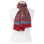 foulard rouge en soie pour homme paisley frise