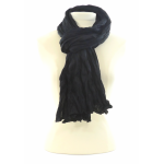 chèche coton froissé noir CC30 1