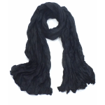 chèche coton froissé noir CC30 4