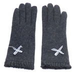 gants laine noeud ruban GRIS GL30 1