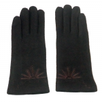 gants laine brodés chocolat GL25 1
