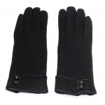 gants laine revers boutons chocolat GL20 1