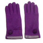 gants laine galon cuir fleur violine GL38 1