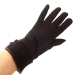 gants laine revers boutons chocolat GL20 3