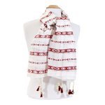poncho chèche bordeaux frises pompons POE-FAN 11 1