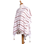 poncho chèche bordeaux frises pompons POE-FAN 11 3