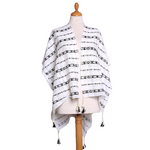 poncho chèche noir frises pompons POE-FAN 09 2