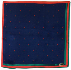 Foulard Carré Somewhere En Pure Soie – 50x50 Cm – Motif Floral Bordeaux, Bleu Nuit, Blanc – Neuf Avec étiquettes