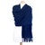 étole bleu navy laine pour femme fabriquée en France