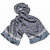 Foulard soie homme gris paisley frise