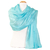 etole en soie bleu turquoise clair