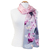 écharrpe foulard soie femme gris rose fleuri Lorine