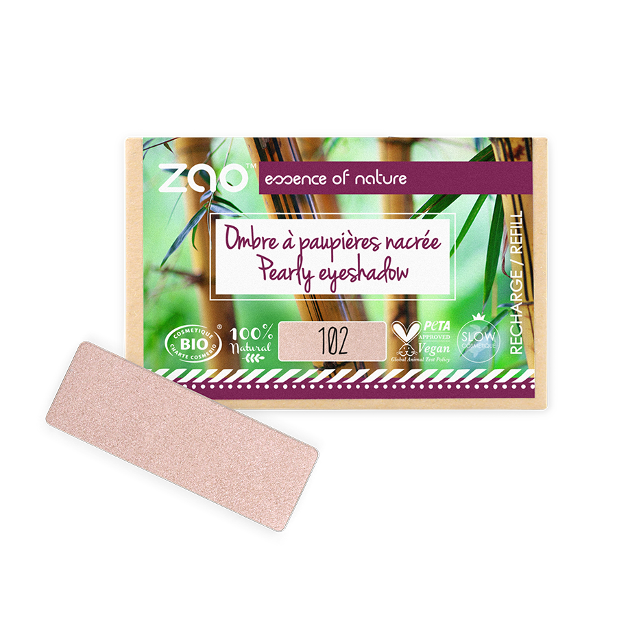 Recharge Ombre à paupières rectangle ZAO 102 Beige rose