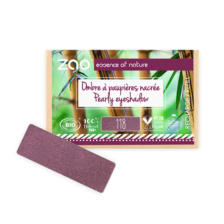 Recharge Ombre à paupières rectangle ZAO 118 Prune