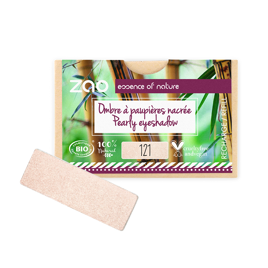 Recharge Ombre à paupières rectangle ZAO 121 Ivoire nacrée