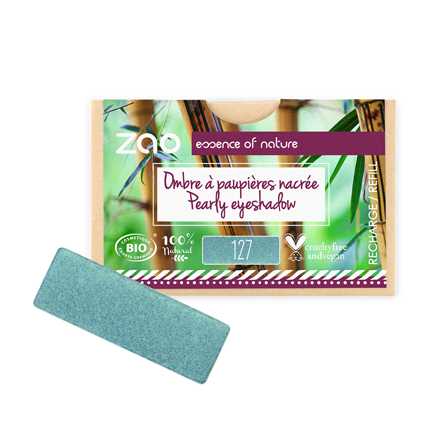 Recharge Ombre à paupières rectangle ZAO 127 Bleu paon