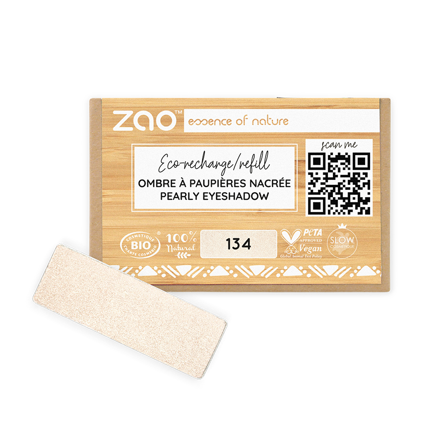 Recharge Ombre à paupières rectangle ZAO 134 Perle dorée