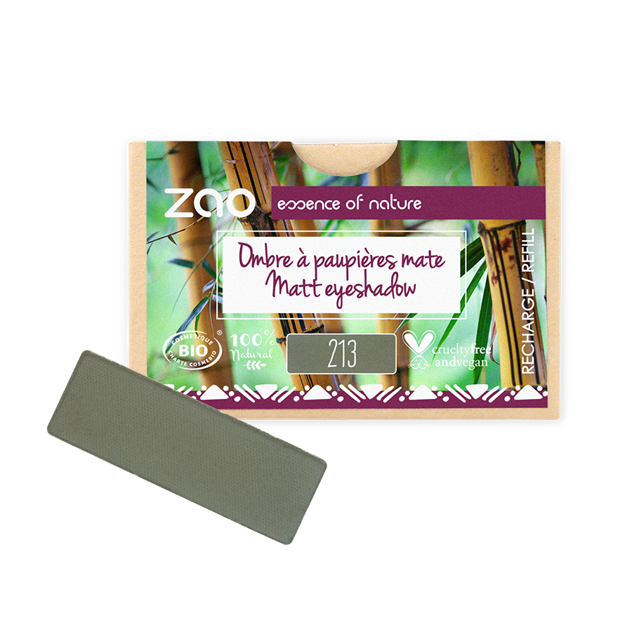 Recharge Ombre à paupières rectangle ZAO 213 Vert militaire