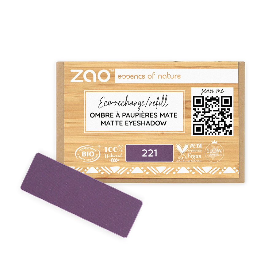 Recharge Ombre à paupières rectangle ZAO 221 Prune mat