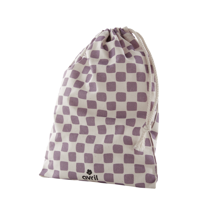 Pochon en coton bio Violet Grand Modèle Fabriqué en France Avril