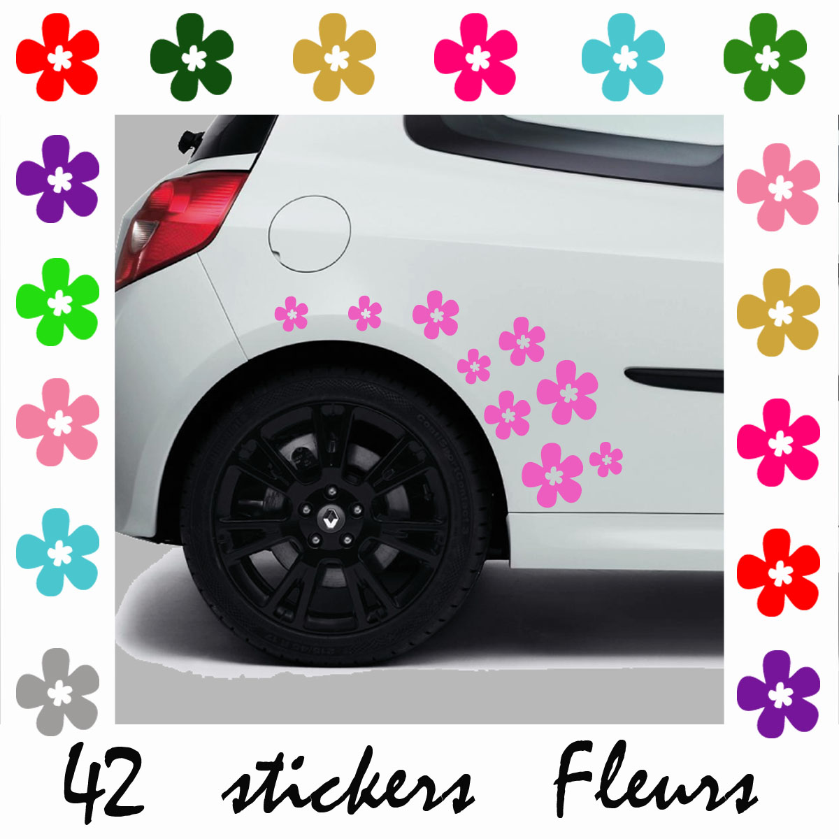 Stickers Tuning 42 fleurs déco