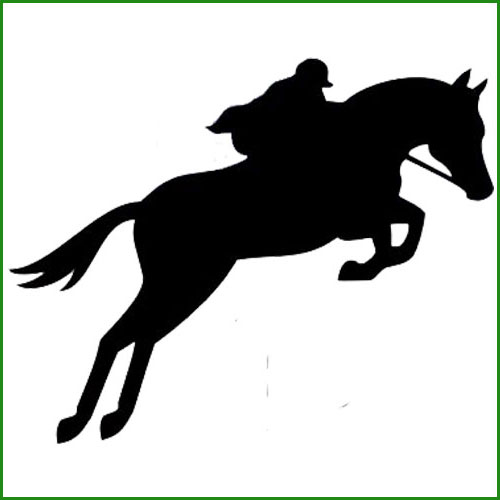 sticker saut de cheval avec cavalier