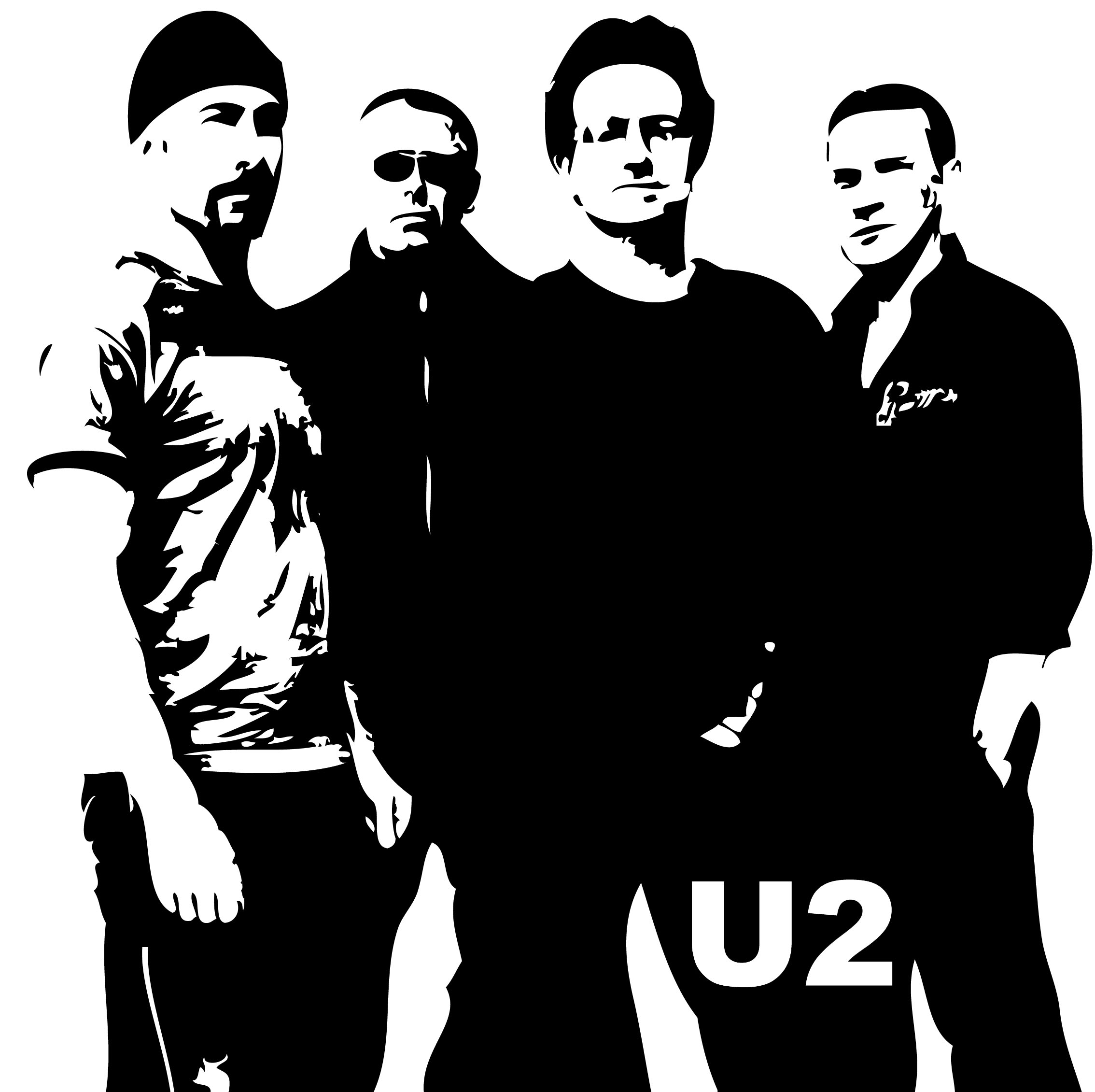 Stickers U2 en 58 x 58 cm ou 100 x 100 cm