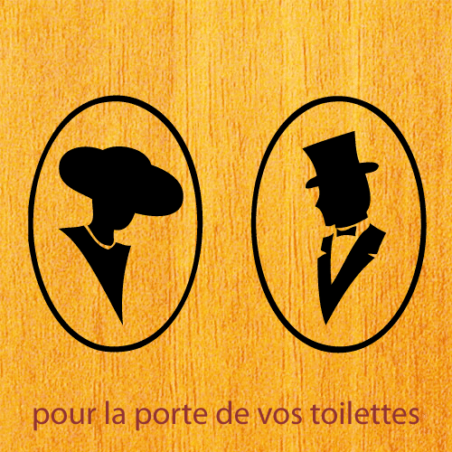 Stickers porte toilettes homme