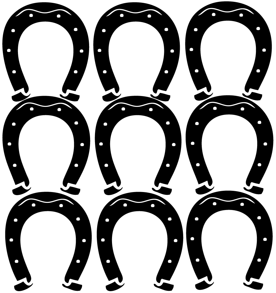stickers fer à cheval 9  (10 x 8 cm)
