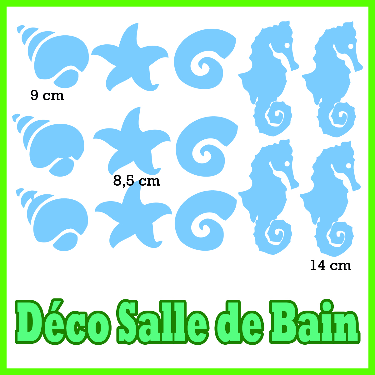 stickers 13 SUJETS Salle de Bain