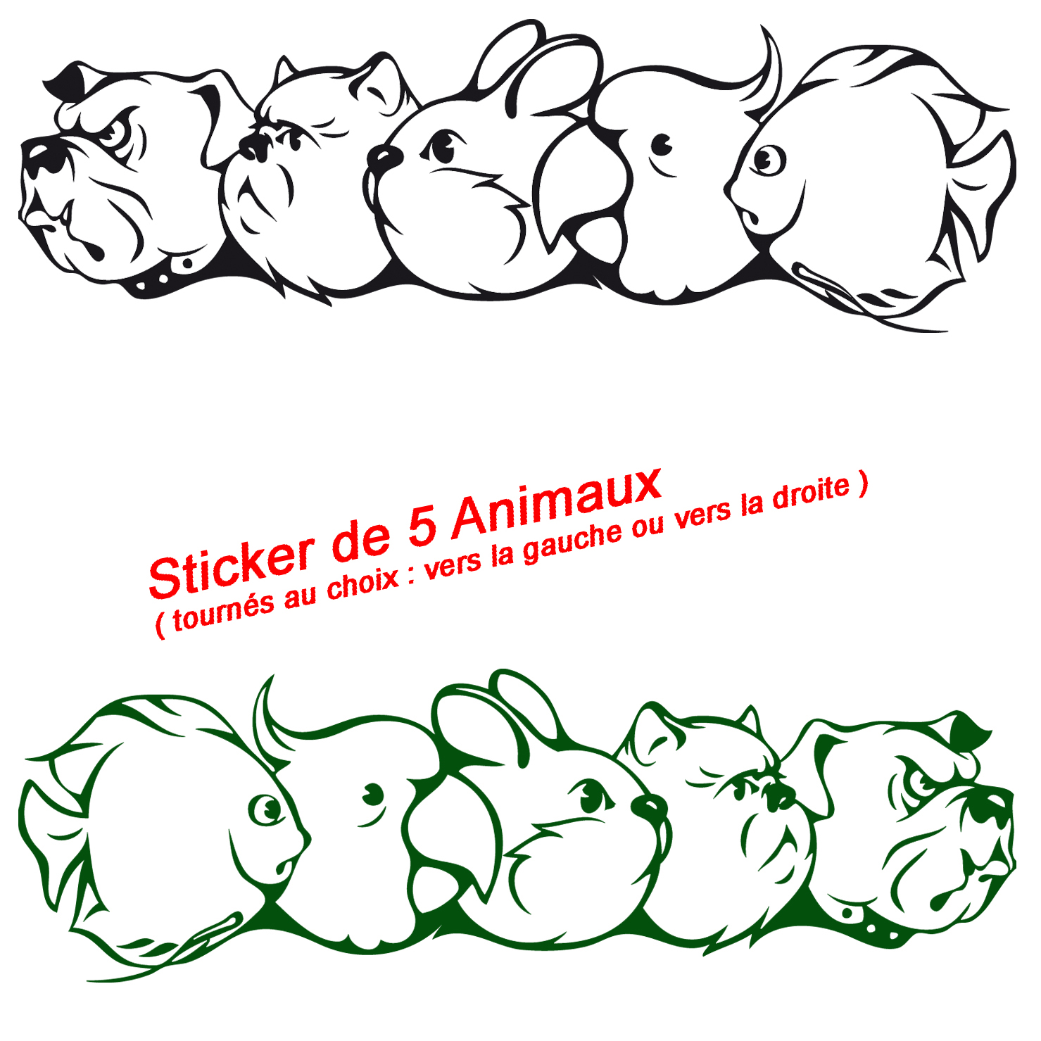 Stickers chien chat lapin perroquet cacatoes poisson discus