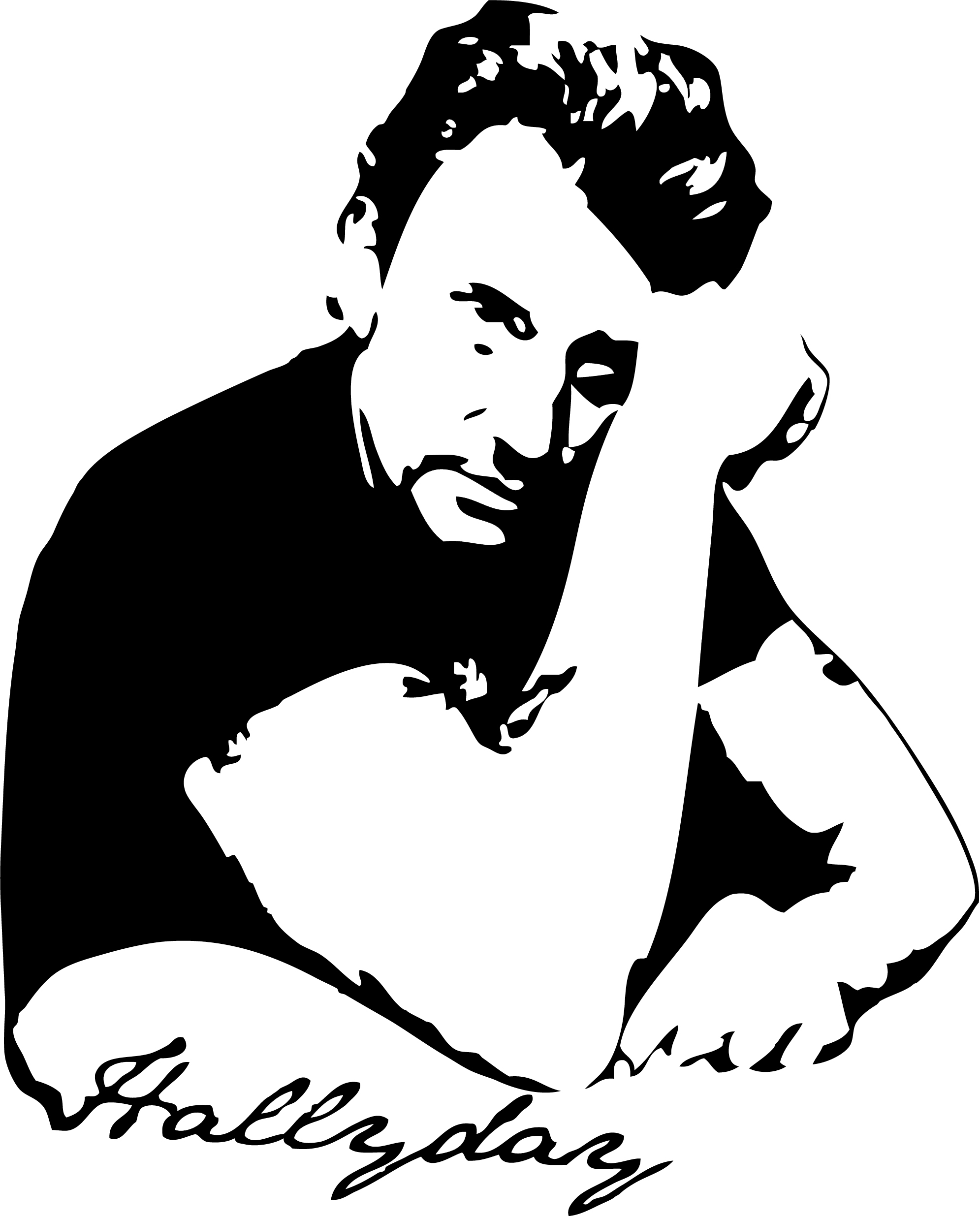 Stickers Johnny Hallyday avec signature