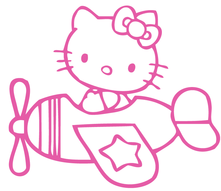 Stickers Hello Kitty en avion
