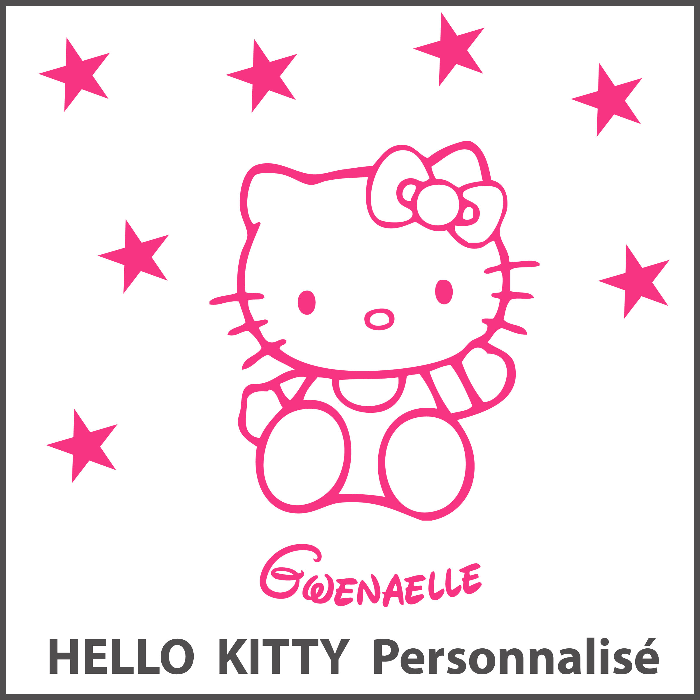 Stickers Hello Kitty Personnalisé Prénom