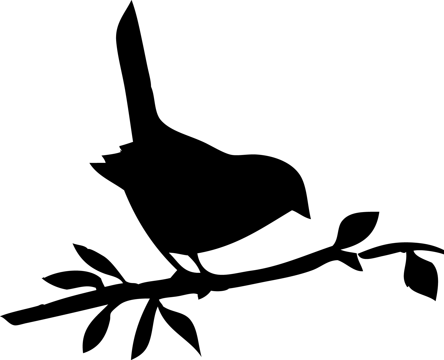 Stickers silhouette oiseau sur la branche