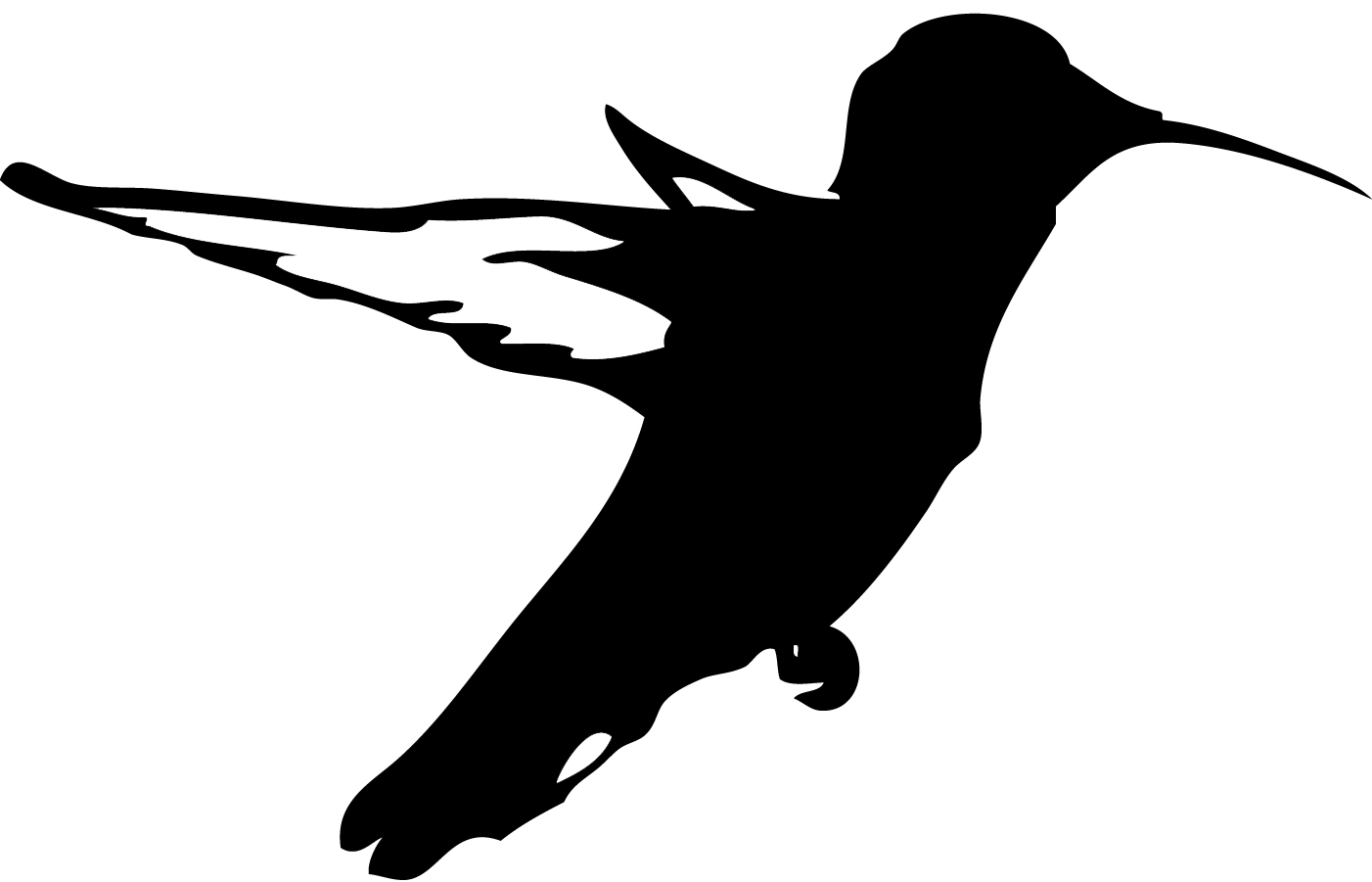 Stickers silhouette oiseau colibri