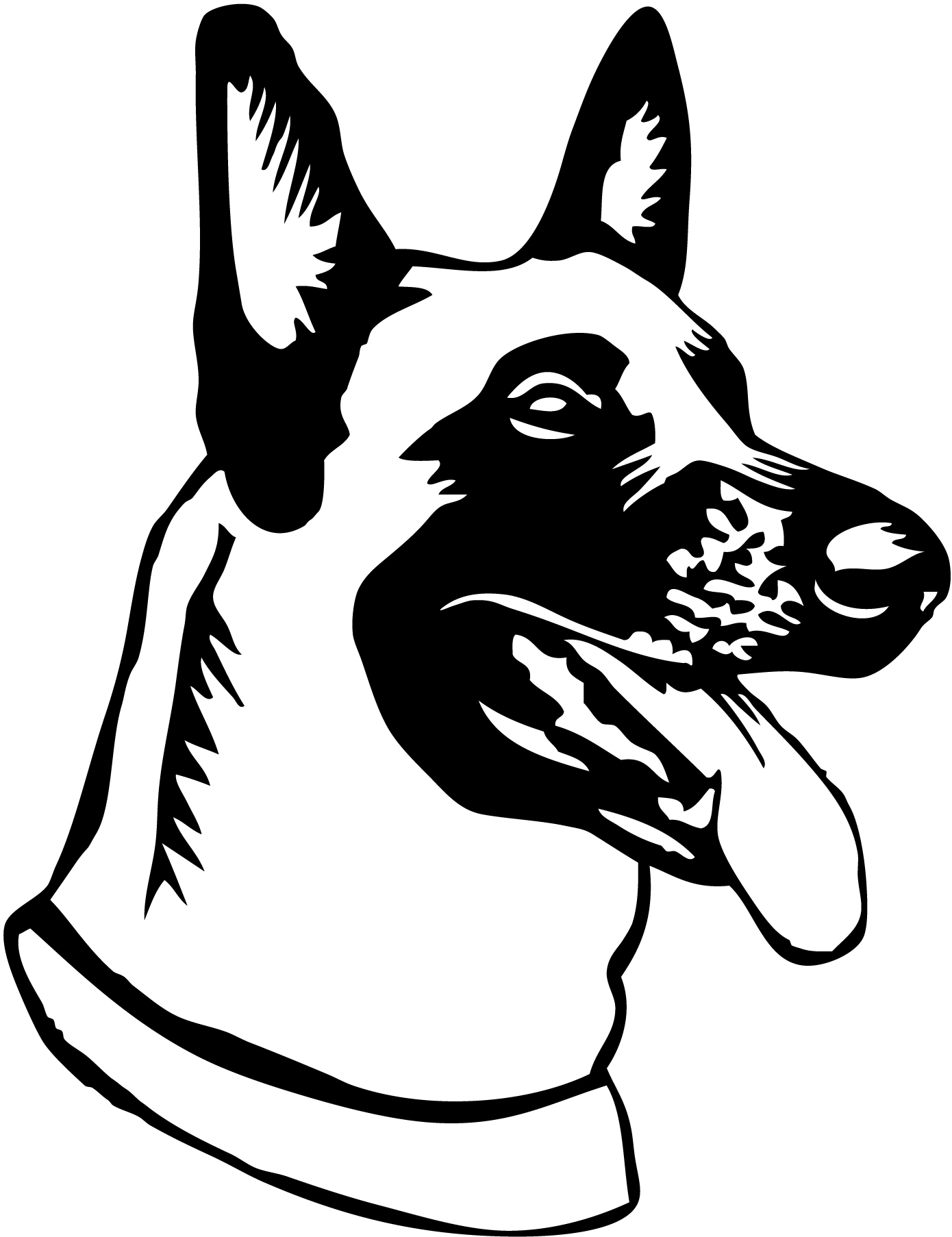 Stickers autocollant chien Malinois 03