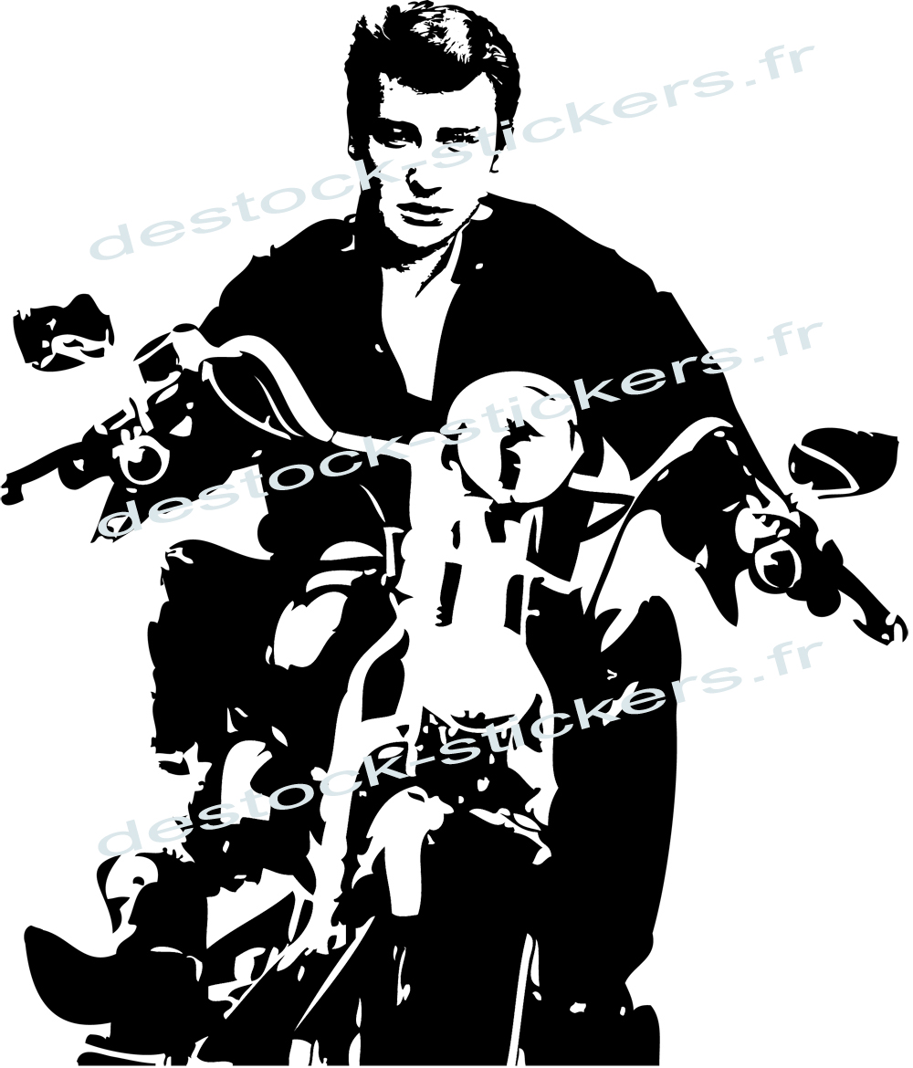 stickers Johnny Hallyday Harley Davidson