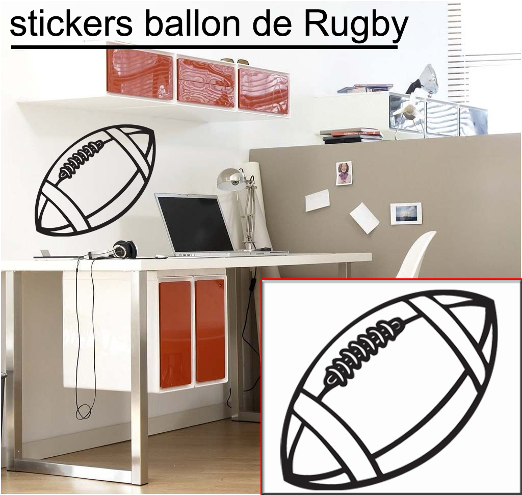 stickers ballon de rugby