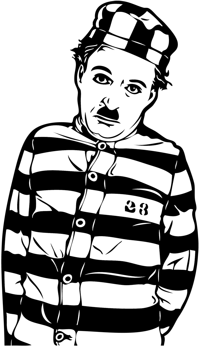 Stickers Charlot Charlie Chaplin prisonnier