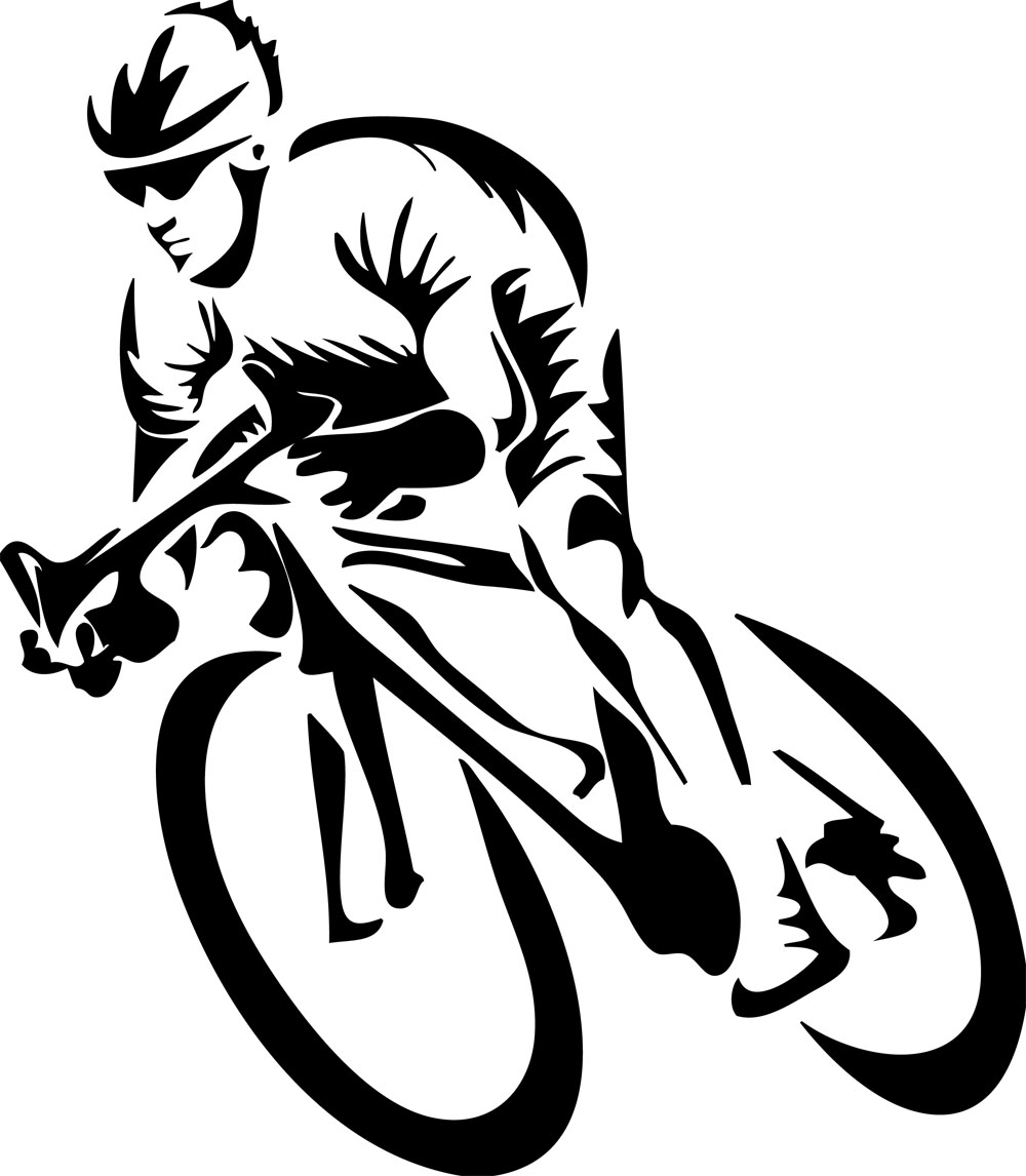 Cycliste stickers velo 28 cm ou 58 cm