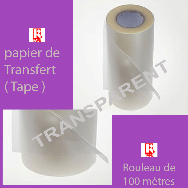 film TRANSFERT TAPE papier de transfert Vinyle TRANSPARENT - ROULEAUX  VINYLE ADHESIF/FILM de TRANSFERT - Destock-Stickers